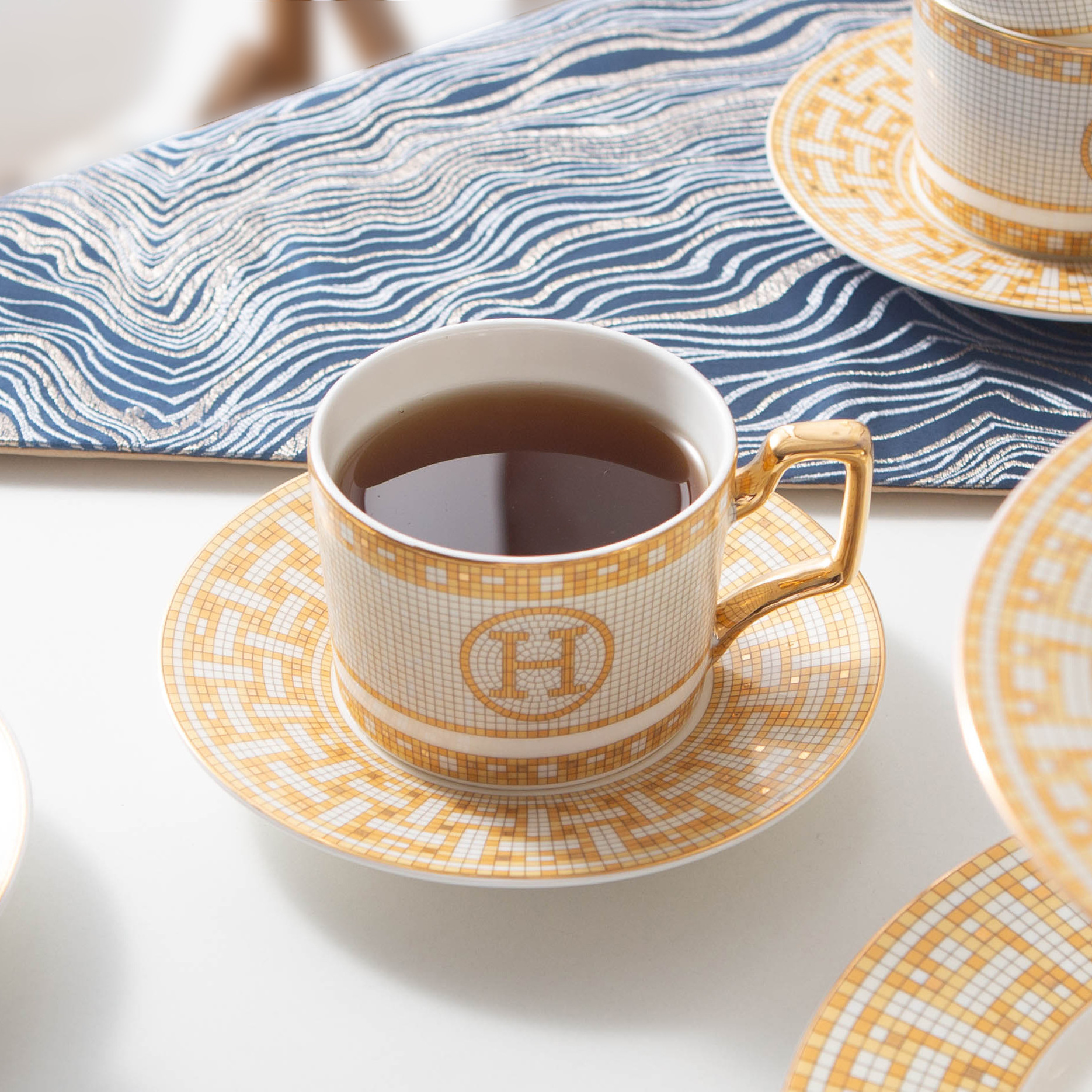 Mosaic Bone China Cup And Saucer Porcelain Cup Sets For Coffee And Tea