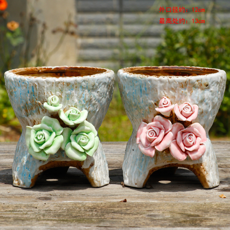 Handcrafted 3D Flower Succulent Pot With Multiple Styles For Green Planter