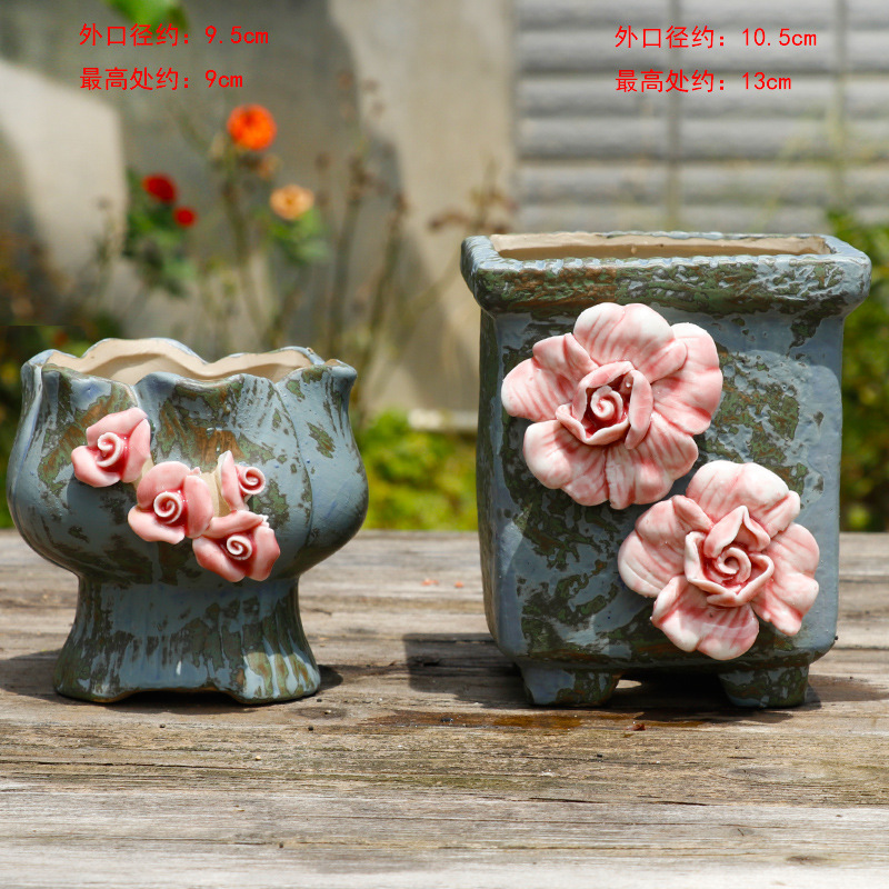 Handcrafted 3D Flower Succulent Pot With Multiple Styles For Green Planter