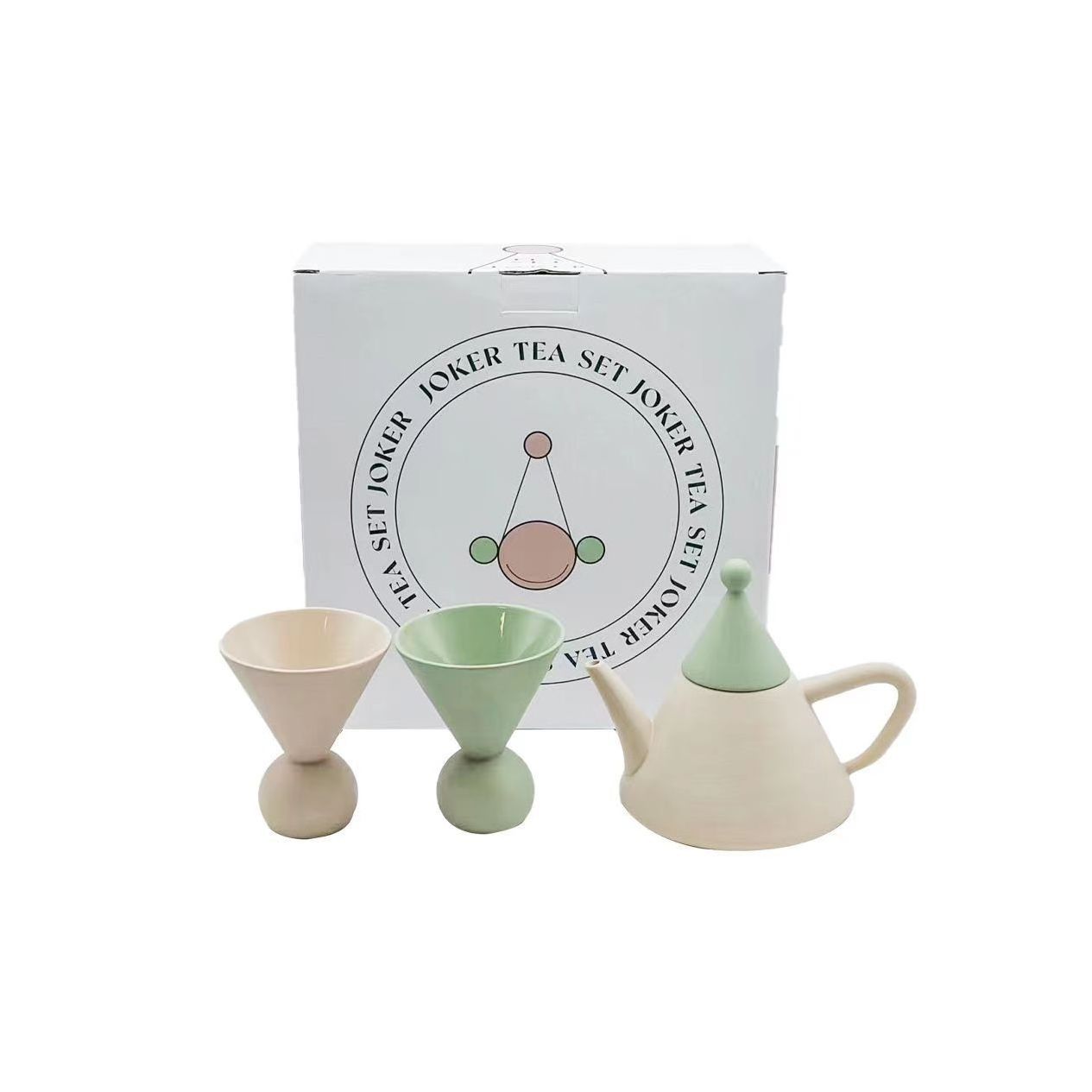 Nordic Design Clown Hat Ceramic Ice Cream Cup Clay Frosted Coffee Maker Set