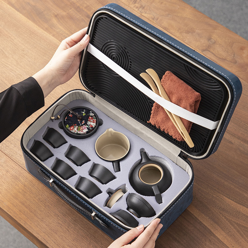 Portable Tea Tray Set Reusable Tea And Teacup Set For Japanese Outdoor Travel