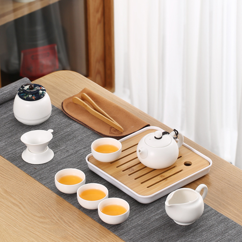 Factory Direct Sales 10-Pieces Set 1 Pot 4 Cups Travel Tea Set With Portable Bag