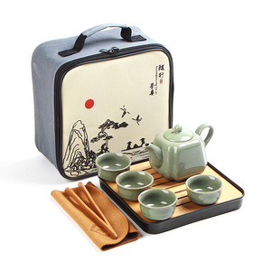 Ancient Style Portable Ceramic Teapot With Accessory Tea Tools Tea Set Wedding Souvenir