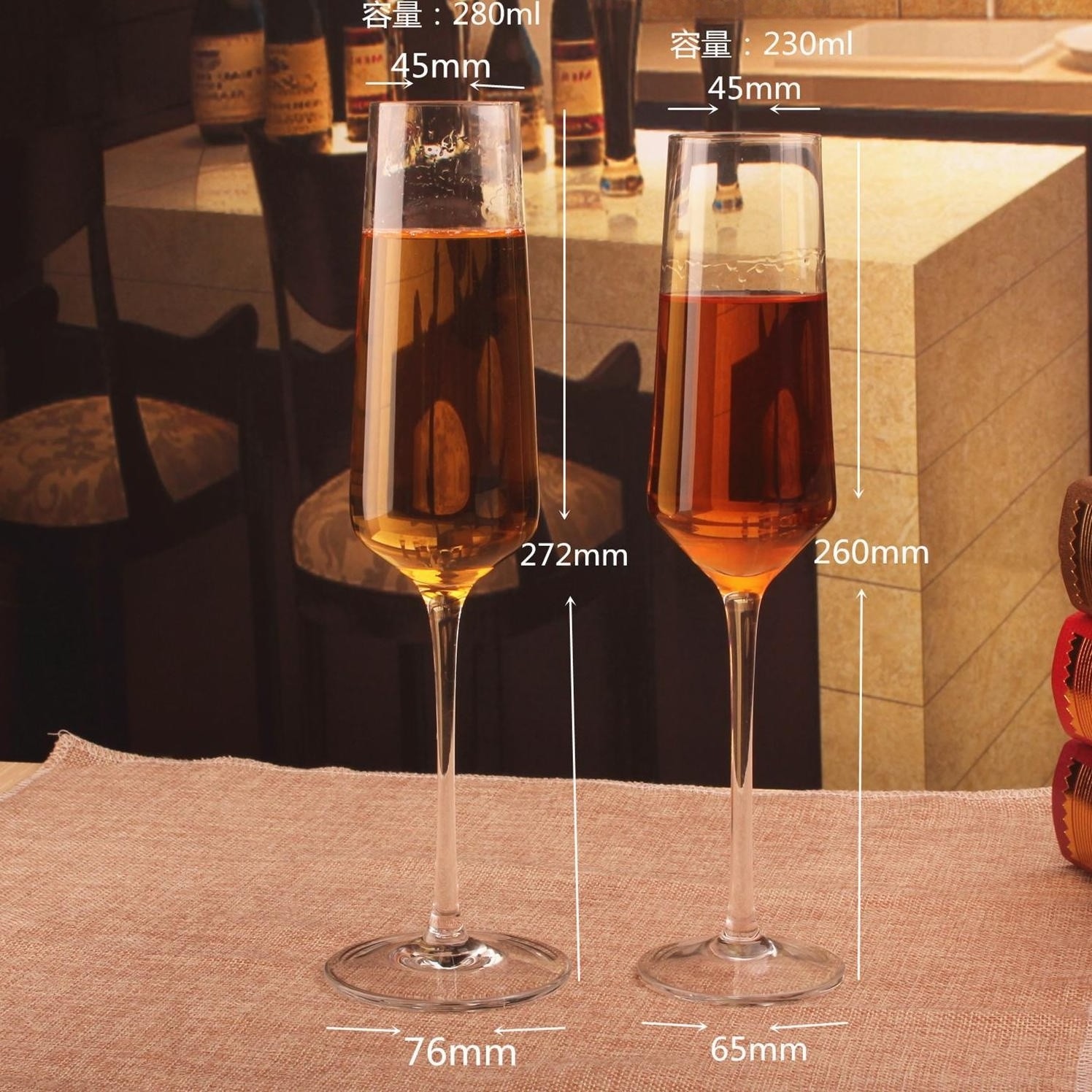 Printed Logo Crystal Wine Glasses Champagne Glasses Clear Glass Goblet