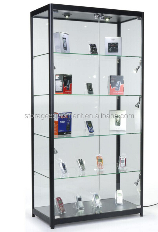 Superior glass wall perfume display cabinet for widely used