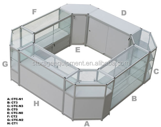 boutique store furniture,glass display cabinet with locked door