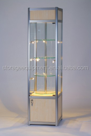 Superior glass wall perfume display cabinet for widely used