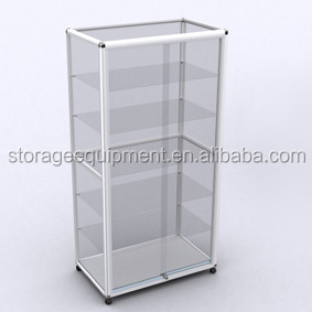 Superior glass wall perfume display cabinet for widely used