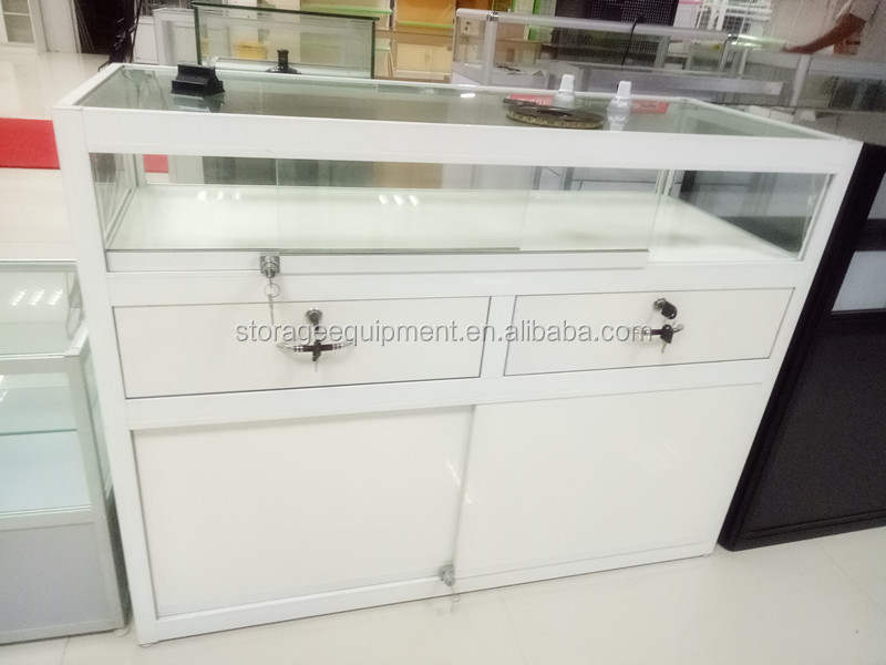 NEW hot sale glass Aluminum display counter and cabinets for retail store used