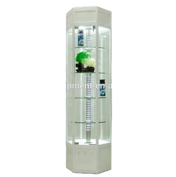 HOT SELLING aluminium glass rotating display case for shopping mall