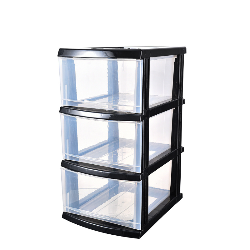 B1901 Clear 4 tiers plastic toy baby clothes organizer drawer storage cabinet  for clothing