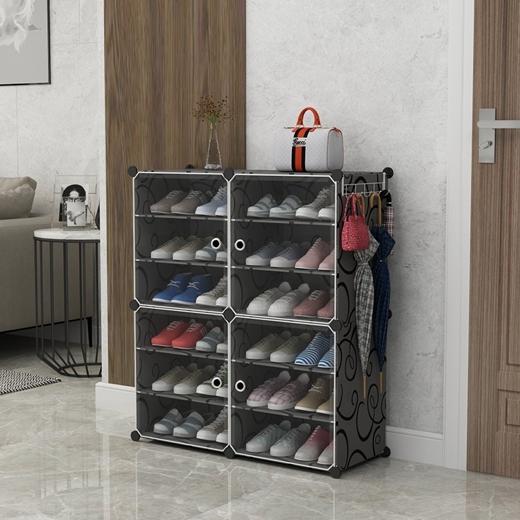 Shoe Rack 6 Tier Shoe Storage Cabinet 24 Pair Plastic Shoe Shelves Organizer for Closet Entryway