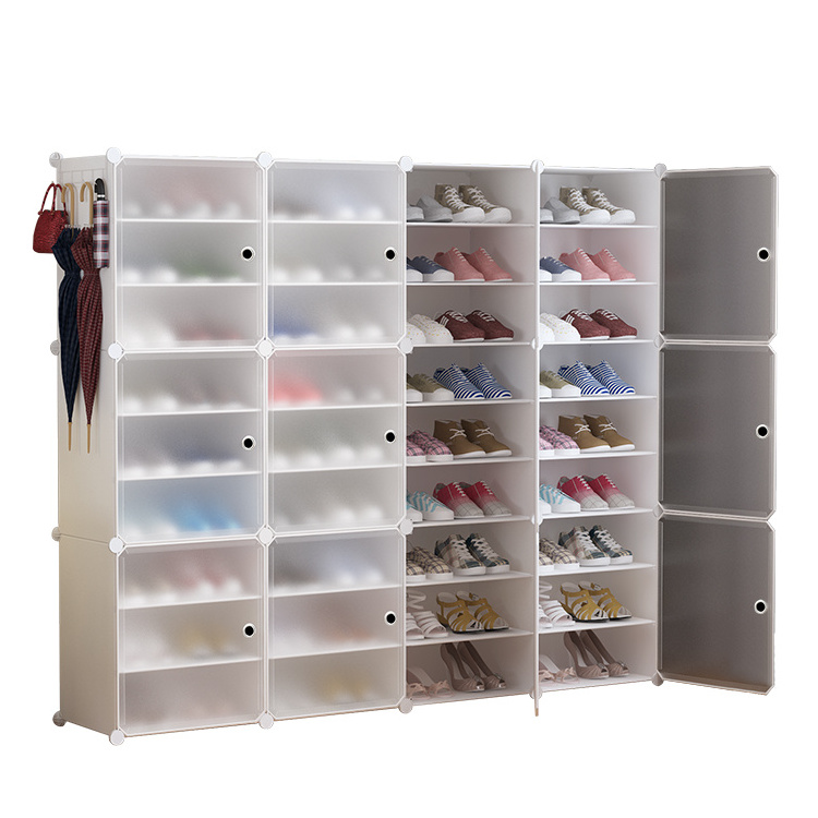 Shoe Rack 9 Tier Shoe Storage Cabinet 72 Pair Plastic Shoe Shelves Organizer for Closet Hallway Bedroom Entryway