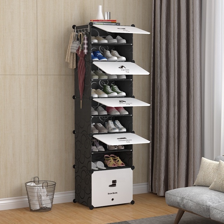 Easy Assemble Folding Portable Modern Plastic Shoes Cabinet Home Furniture collapsible shoe rack