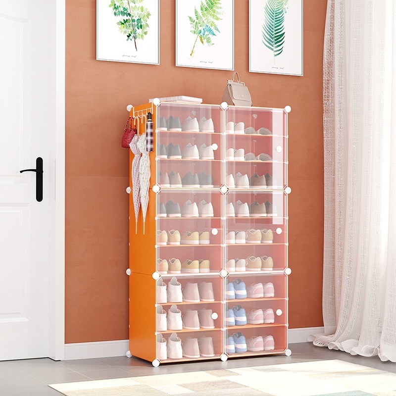 Hot sale Shop Display Stand Plastic Portable Shoe Cabinet Free Standing Narrow Shoe Rack