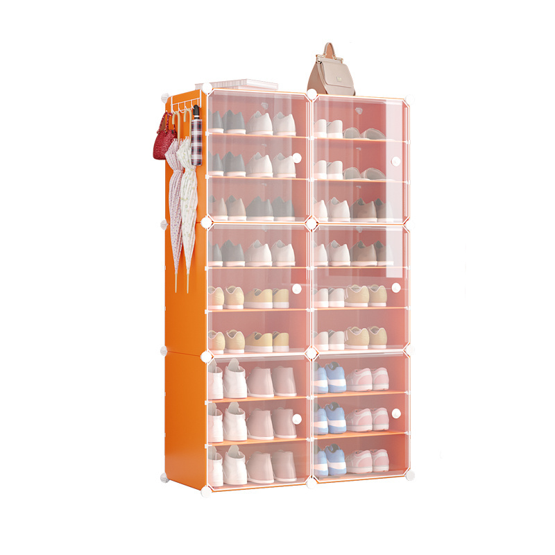 Hot sale Shop Display Stand Plastic Portable Shoe Cabinet Free Standing Narrow Shoe Rack