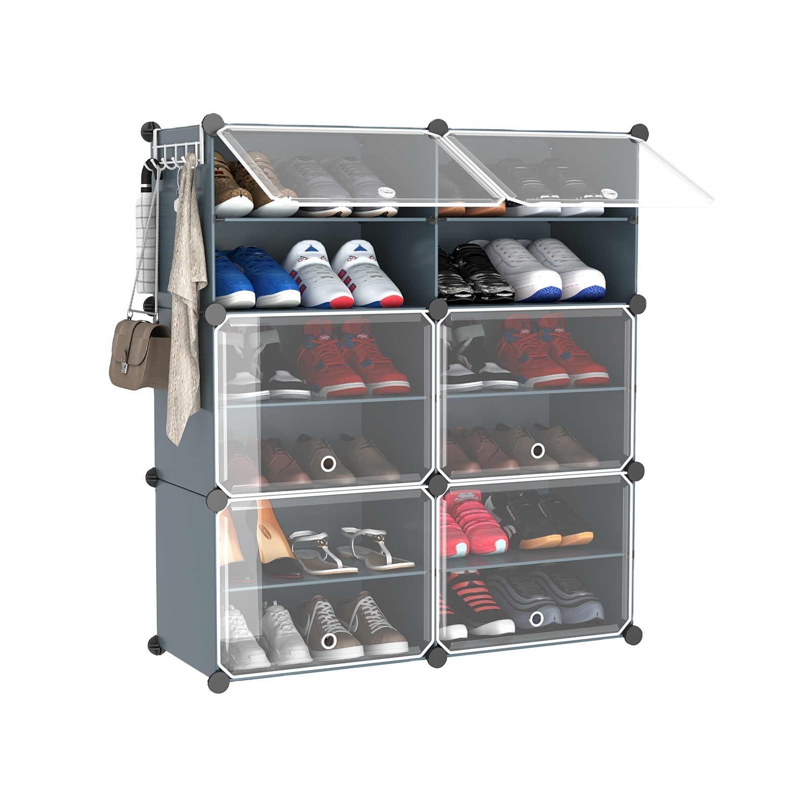 Shoe Rack, 6 Tier Shoe Storage Cabinet 24 Pair Plastic Shoe Shelves Organizer for Closet Hallway Bedroom Entryway