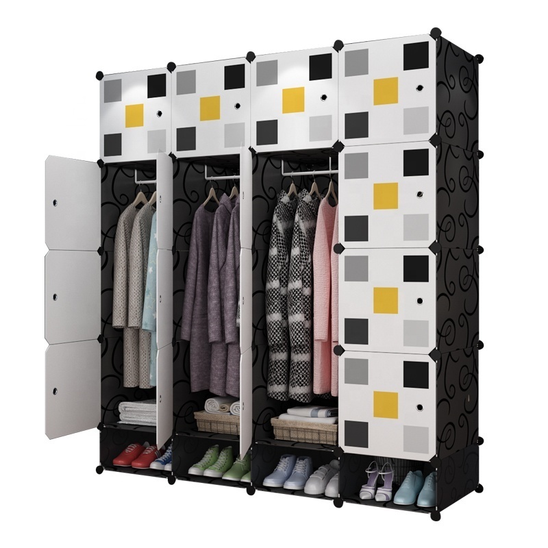 Shoe Rack Cabinet Clothes Storage Organizer for Hanging Clothes with Cover