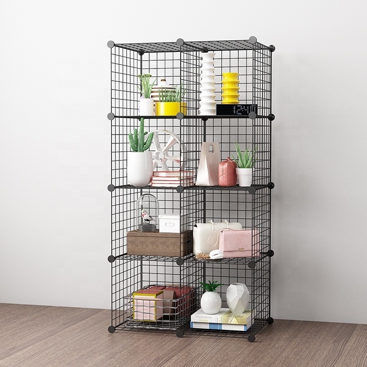 8 Cube Homes Gardens Organizer with Metal Base Cube Wire Storage