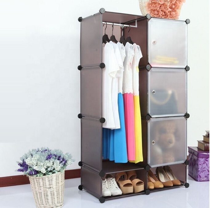 Free DIY bedroom plastic storage wardrobe armoire for TV shopping