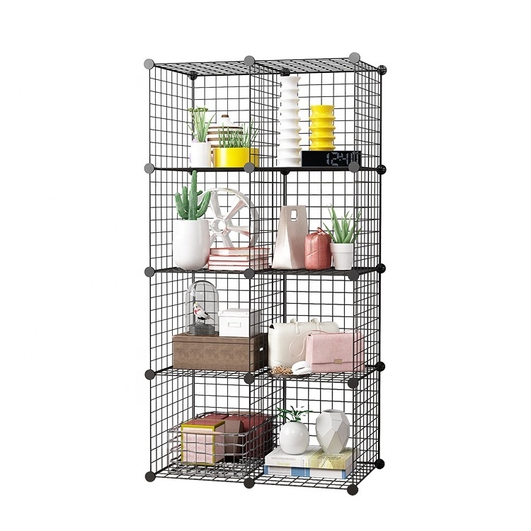 8 Cube Homes Gardens Organizer with Metal Base Cube Wire Storage