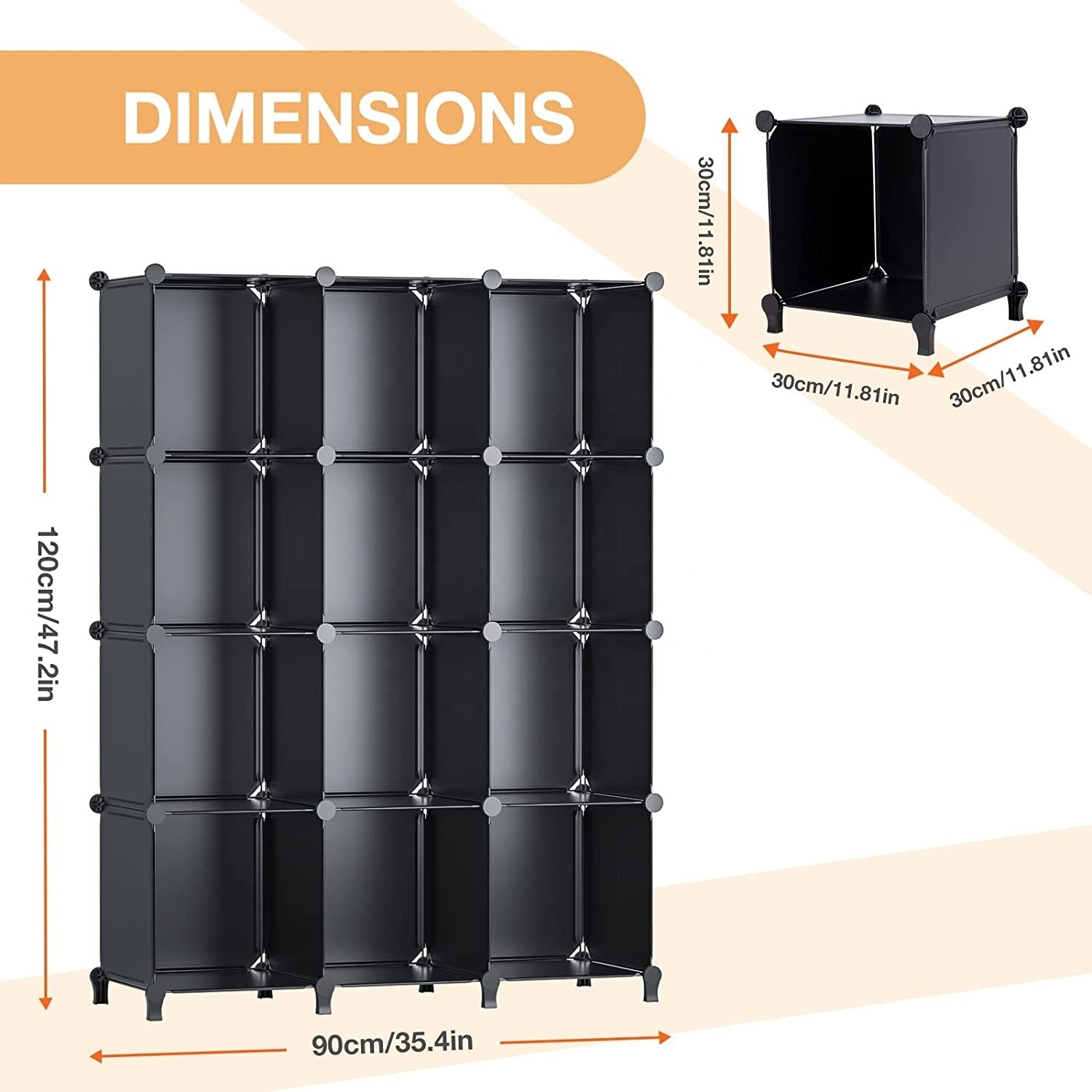 12 Cube DIY Portable Closet Shelves Modern Multifunctional Storage Holders & Racks