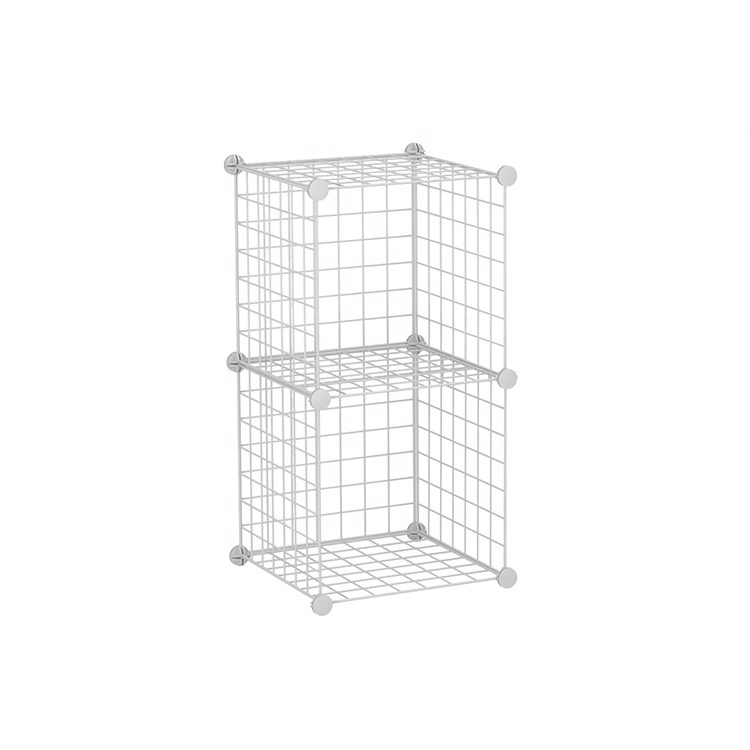 Wholesale 2 Cube Wire Rack Shelving Metal Cubby Storage Wire Cube Storage