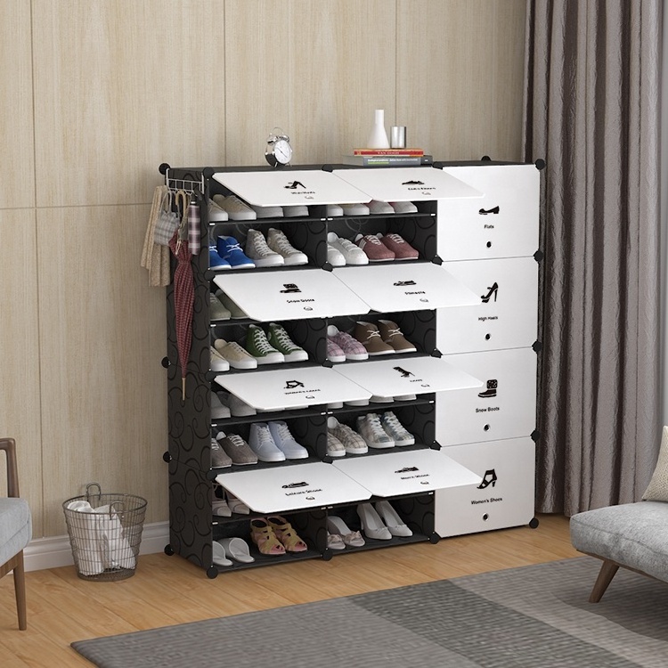 Portable Living Room Furniture Creative Shoe Organizers Plastic Boots Shoes Rack