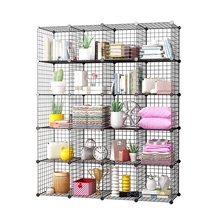 Big size 20 cube large wire storage cubes rack shelf organizer