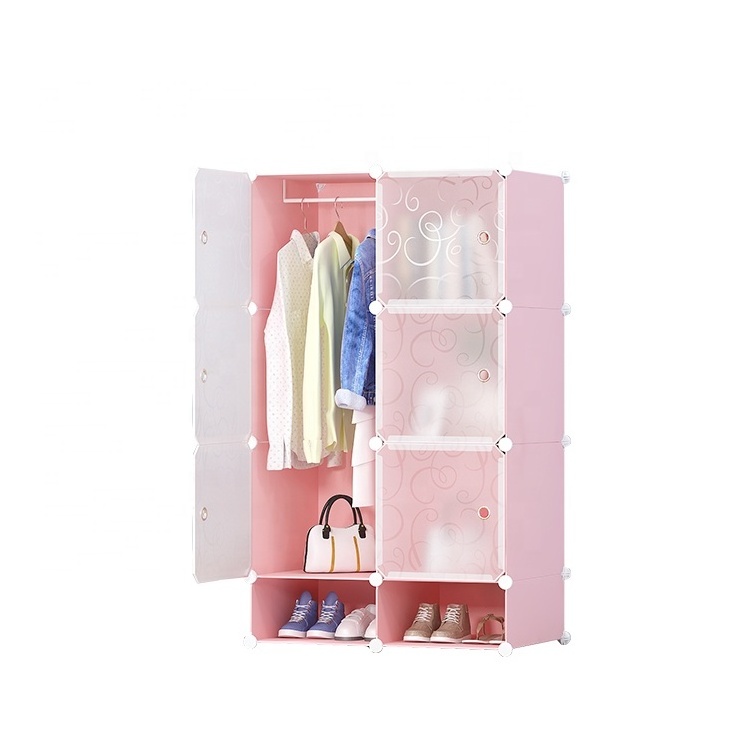 Free DIY bedroom plastic storage wardrobe armoire for TV shopping