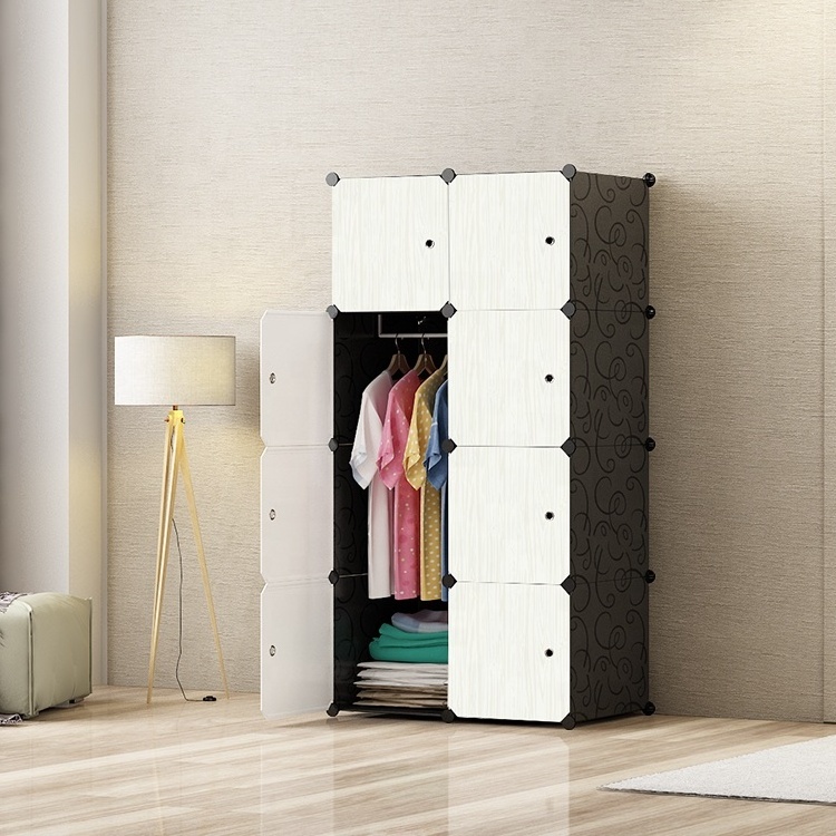 portable wood grain diy plastic wardrobe closet