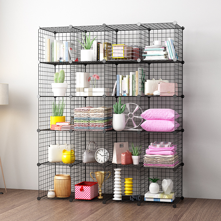 Big size 20 cube large wire storage cubes rack shelf organizer