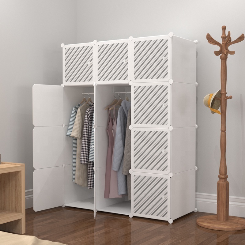 2022 new style easy to clean folding assemble plastic portable material cube wardrobe closet organizer