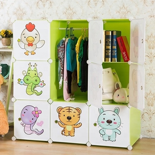 3x3 cubes organizer kids living room storage cabinet plastic wardrobe