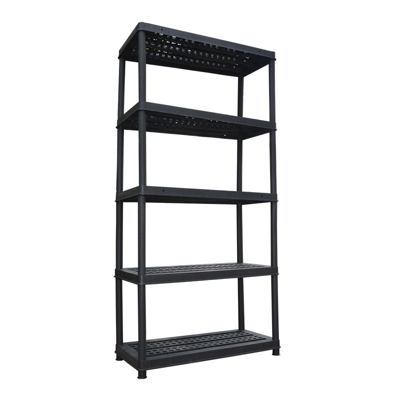 Blue 5-Tier Plastic Rack Shelving Unit Freestanding