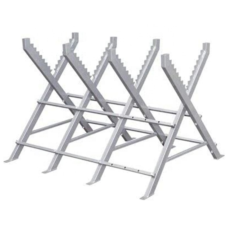 150Kg Metal Heavy Duty Folding Work Trestle Saw Horse Twin Pack Fitewood Carpentry Sawhorse