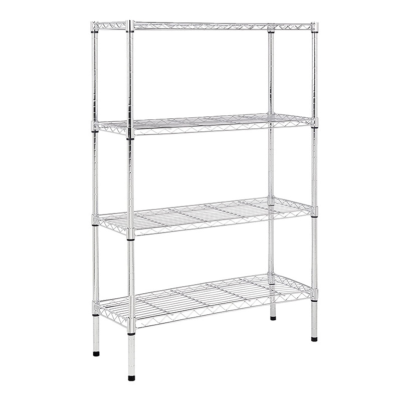 4 Tier Chrome Metal Storage Wire Shelf Kitchen Rack Adjustable Shelving /Office/Garage Unit