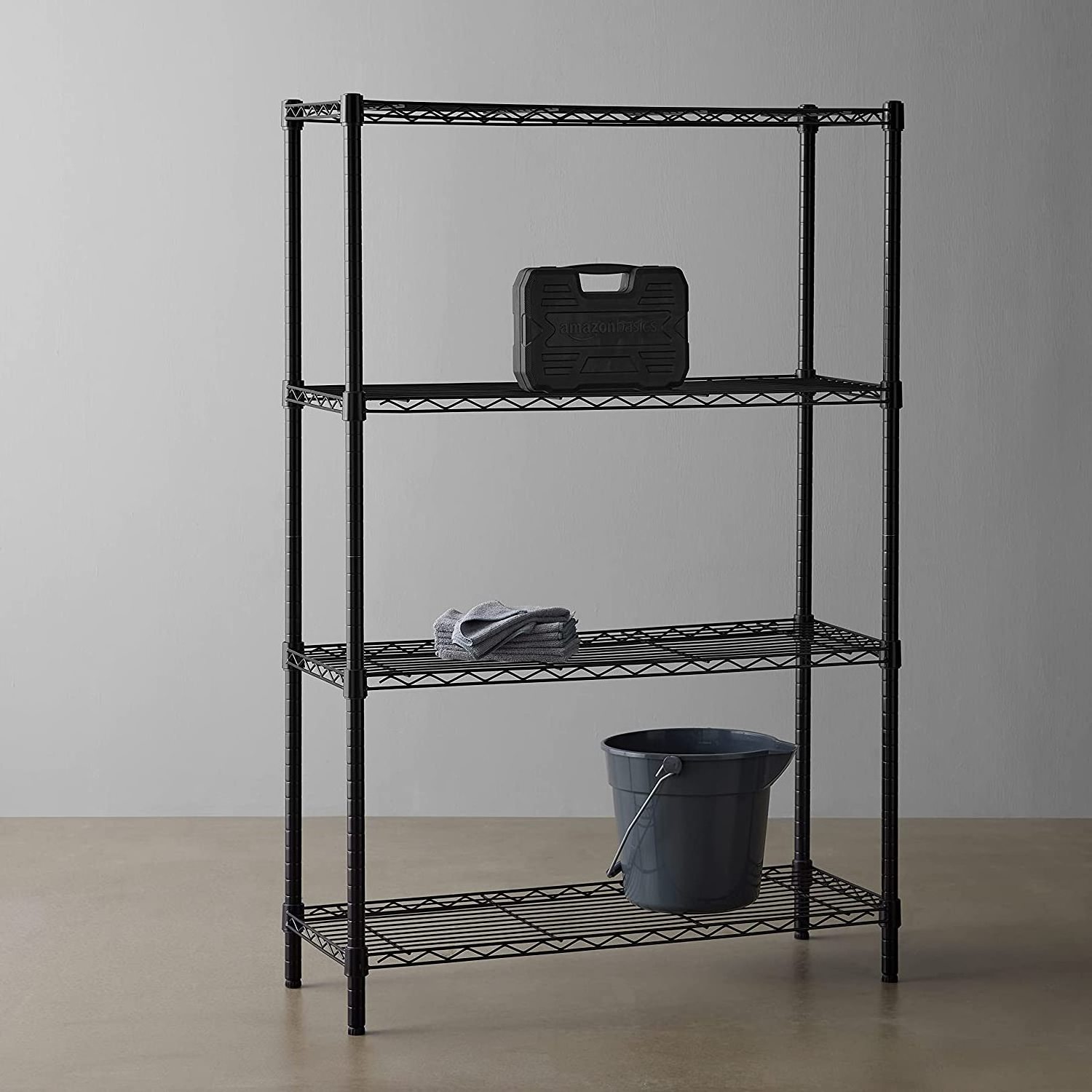 High Quality 4 Tier Metal Shelf Rack Home Use Storage Chrome Wire Shelf Adjustable Kitchen Mobile Chrome Shelf