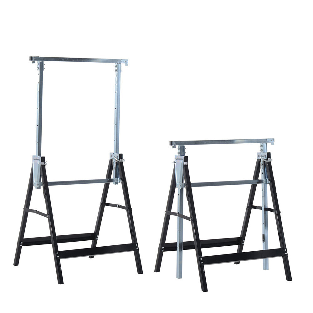 Aluminium Adjustable Telescopic Sawhorse Twin Pack Stand Metal Saw Horse