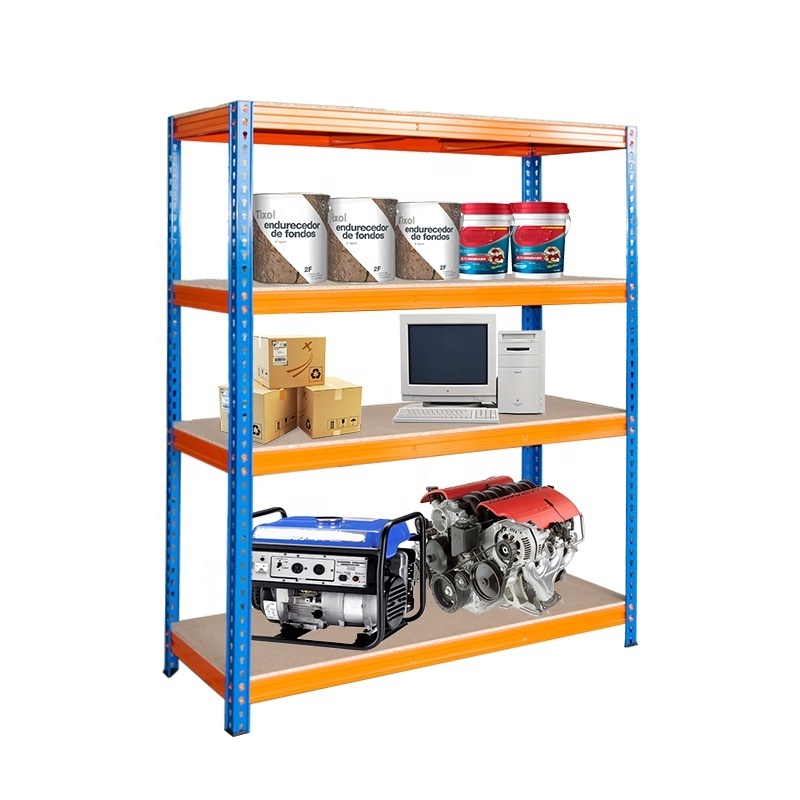 Powder Coated Easily Assemble 400kg/Layer Shelf Racks Warehouse Tools Workshop 4 Tier Heavy Duty Shelves Metal Iron Shelving