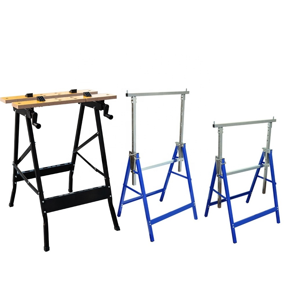 Sawhorse Saw Horse Folding 29 Inch Metal Workbench Heavy Duty Steel 2 Pack Saw Horse Table