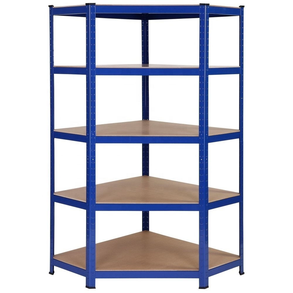 Heavy Duty Commercial Store Metal Shelving Industrial Stacking Boltless Racking Shelves Corner Shelf