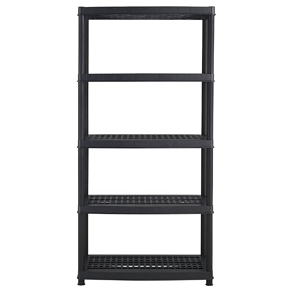 5-Shelf Heavy Duty Utility Plastic Freestanding Ventilated Shelving Unit, 72