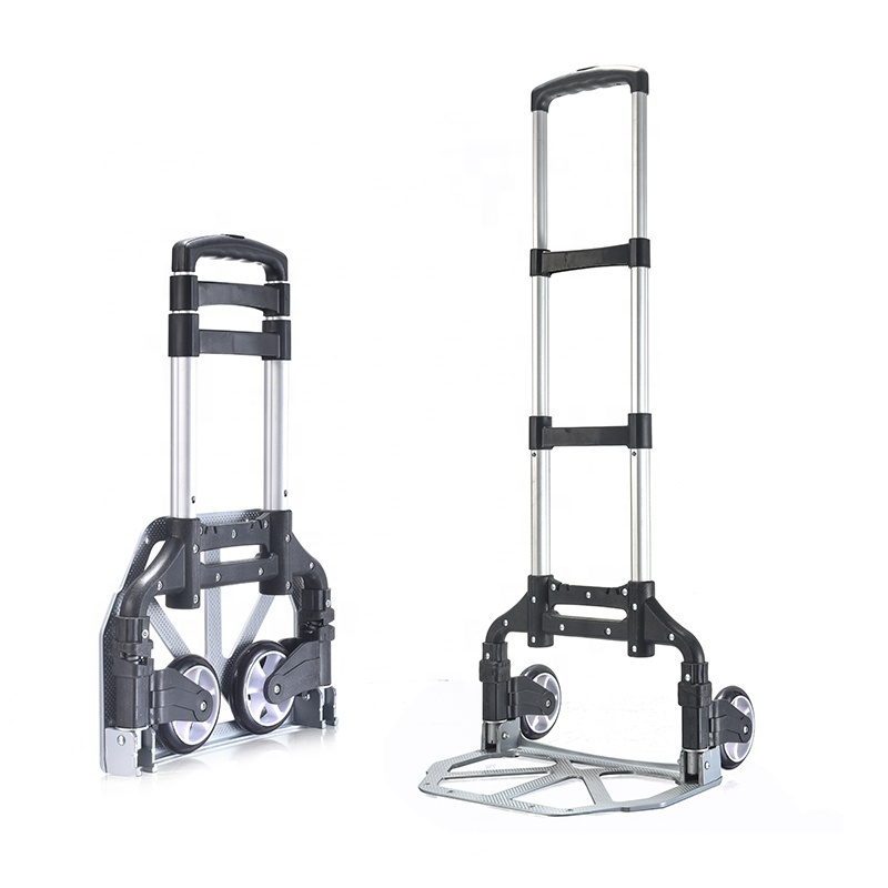 Heavy Duty Convenience Foldable Multi Function 2 Wheels Aluminum Platform Hand Truck Trolley For Carrying Goods