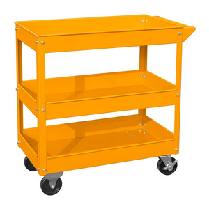 Industrial Heavy Duty Workshop Tool Trolley 3 Tire Rolling Storage Garden Tool Cart Utility Metal Service Rolling Work Cart