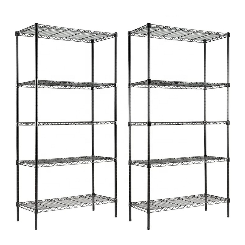 Wire Display Racks Powder Coated 5 Tier Metal Storage Shelves Wire Shelving Unit Durable Heavy Duty Wire Shelf