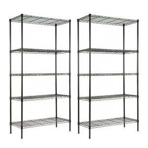 Wire Display Racks Powder Coated 5 Tier Metal Storage Shelves Wire Shelving Unit Durable Heavy Duty Wire Shelf