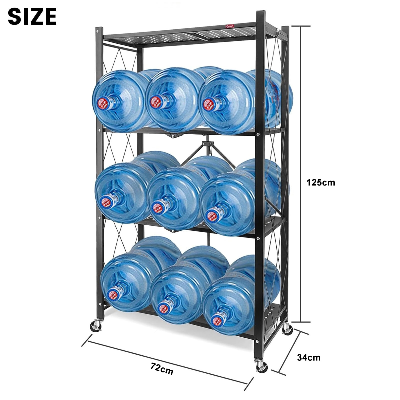 Household Metal Floor Standing Removable Folding Shelves 4 Tiers Stackable Foldable Shelf Rack Units For Bathroom Kitchen