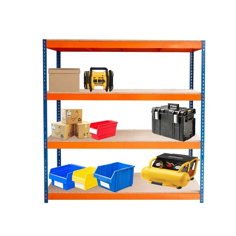 Powder Coated Easily Assemble 400kg/Layer Shelf Racks Warehouse Tools Workshop 4 Tier Heavy Duty Shelves Metal Iron Shelving