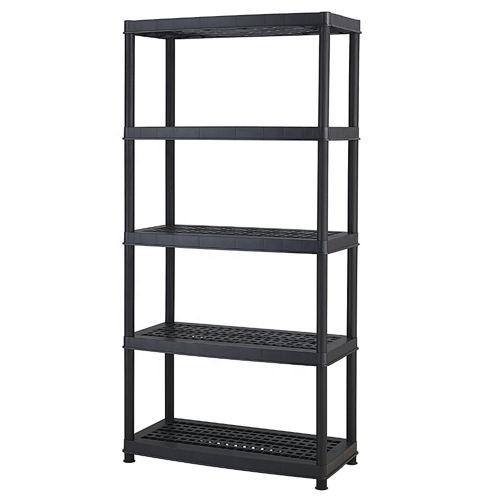 5-Shelf Heavy Duty Utility Plastic Freestanding Ventilated Shelving Unit, 72